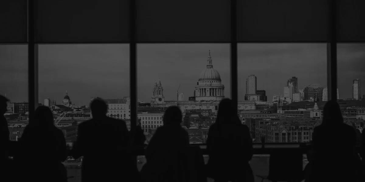 A dark image of st Pauls from Tate Modern in london