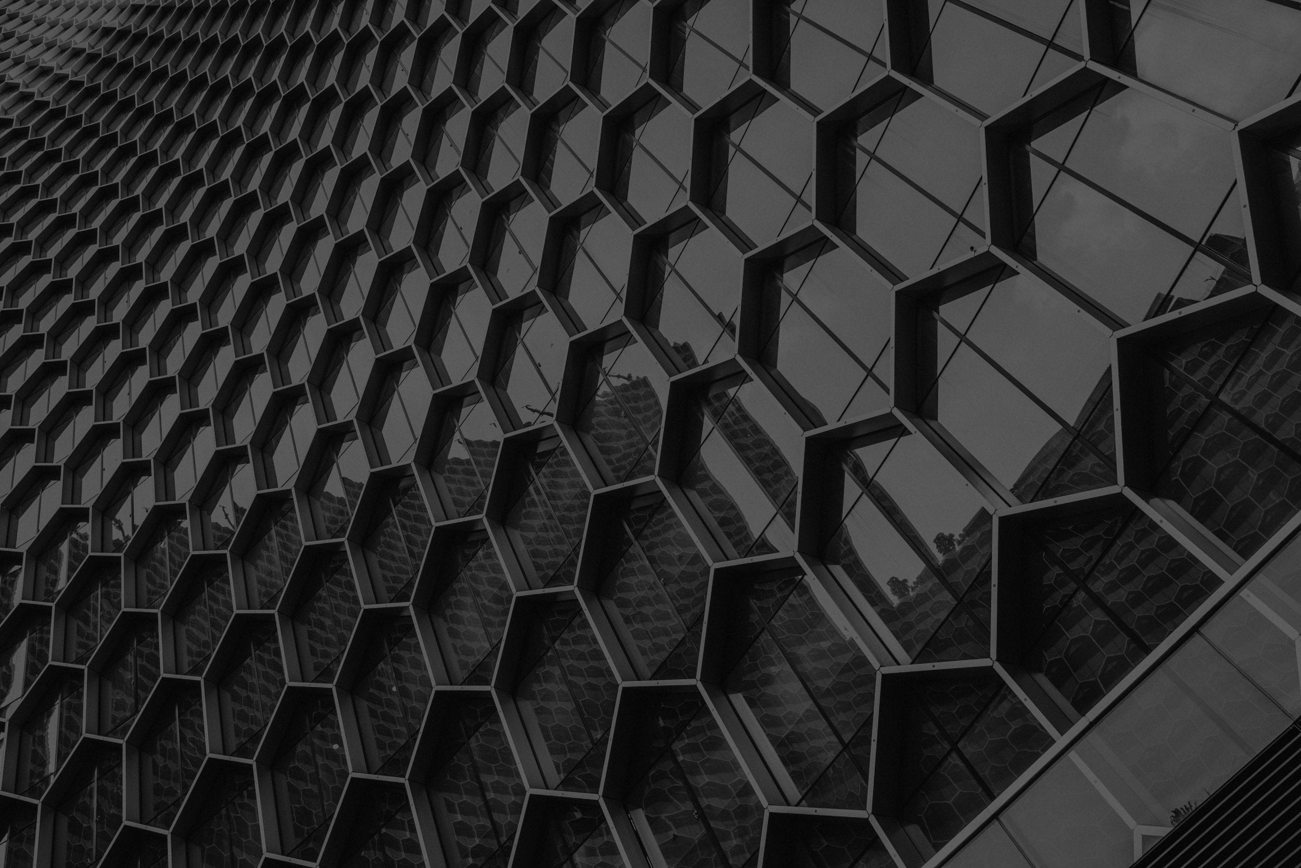 honeycomb windows in a modern office building